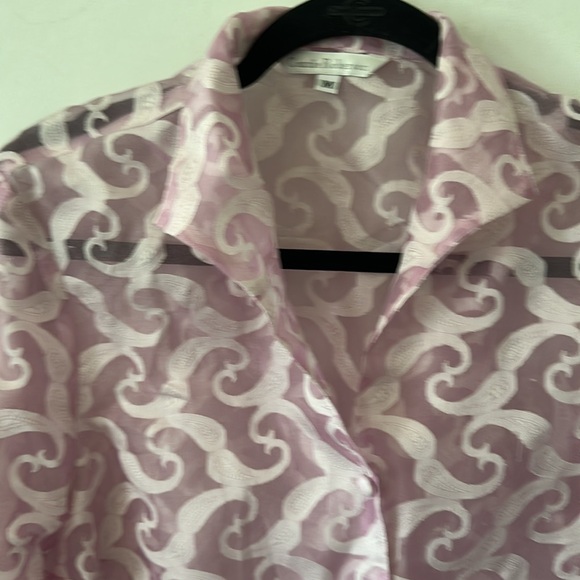 Connie Roberson Sheer Silk Button Down - Picture 3 of 7